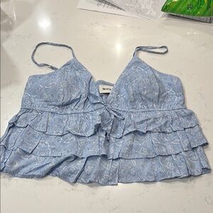 Hollister Blue Ruffled Women's Top